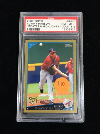 PSA Graded 2009 Topps Update Gold Tommy Hanson Rookie Baseball Card /2009