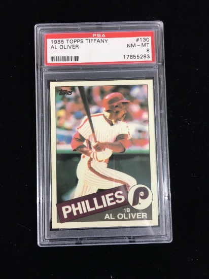 PSA Graded 1985 Topps Tiffany Al Oliver Phillies Baseball Card - RARE