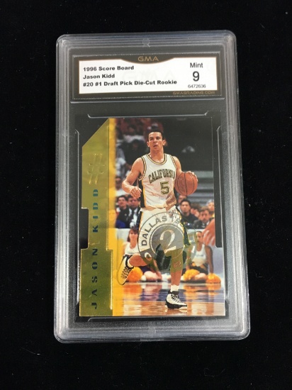 GMA Graded 1996 Scoreboard #1 Draft Pick Die-Cut Rookie Jason Kidd Basketball Card - Gem Mint 10