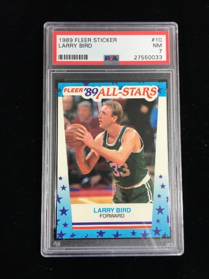 PSA Graded 1989-90 Fleer Sticker Larry Bird Celtics Basketball Card