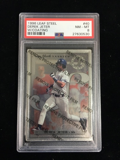 PSA Graded 1996 Leaf Steel w/Coating Derek Jeter Yankees Baseball Card