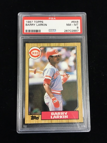 PSA Graded 1987 Topps Barry Larkin Reds Rookie Baseball Card