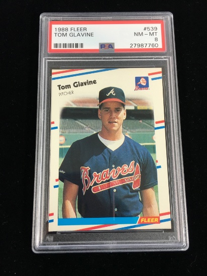 PSA Graded 1988 Fleer Tom Glavine Braves Rookie Baseball Card