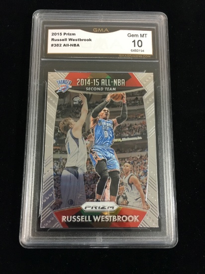 GMA Graded 2015-16 Prizm All-NBA Russell Westbrook Basketball Card - Gem Mint 10