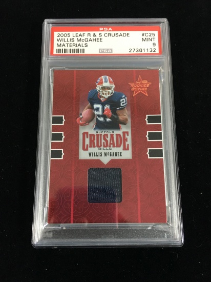 PSA Graded 2005 Leaf Rookies Stars Willie McGahee Bills Game Used Jersey Card /250 - Mint 9