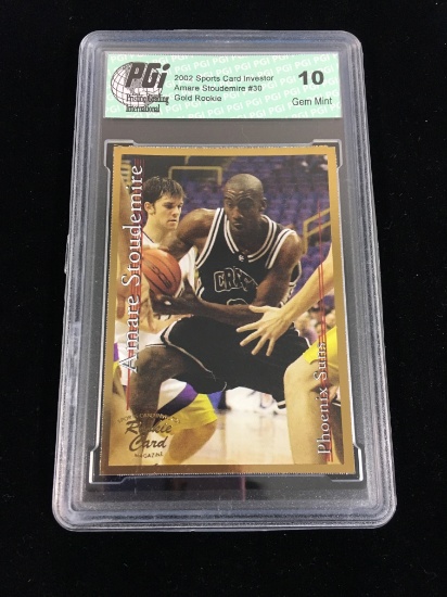 PGI Graded 2002 Sports Card Investor Amare Stoudemire Rookie Basketball Card - Gem Mint 10