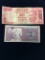 2 Count Lot of Vintage Foreign Currency Bill Notes