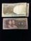 2 Count Lot of Vintage Foreign Currency Bill Notes