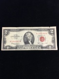 1963 United States $2 Red Seal Currency Bill Note