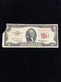1953-A United States $2 Red Seal Currency Bill Note