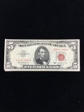 1963 United States $5 Red Seal Currency Bill Note