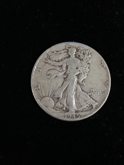 1945 United States Walking Liberty Silver Half Dollar - 90% Silver Coin