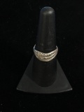 Sterling Silver & Diamond Cluster Ring - Size 7