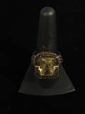 Gorgeous Sterling Silver Ring W/ Lemon & Smoky Quartz Gemstones - Size 8.75