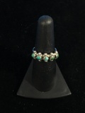 Old Pawn Native American Zuni Sterling Silver & Turquoise Ring - Size 6.25