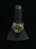 Vintage Turkish Sterling Silver Symbol Ring - Size 9.25