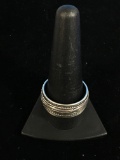 Large Double Band Sterling Silver Men's Ring - Size 13