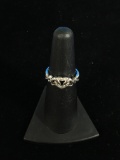 Interlocking Heart Sterling Silver & Diamond Ring - Size 5.5