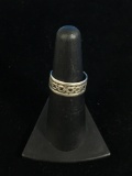 Etched Sterling Silver Ring Band - Size 6