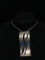 Abstract Art Pierced Sterling Silver Pendant W/ 16