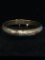 Vintage Etched Puffy Sterling Silver Bangle Clasp Bracelet