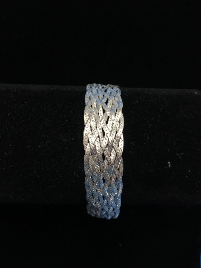 KA Italy Woven Sterling Silver Chain Bracelet (1772) - 7"