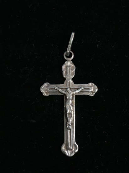 Catholic Sterling Silver Rosary Cross Pendant