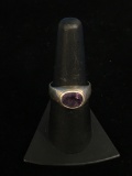 Vintage Sterling Silver & Amethyst Ring - Size 7.5