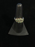 Old Pawn Native American Sterling Silver & Malachite Ring - Size 6.5