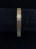 HCT Sterling Silver Braided Chain Link Gold 7