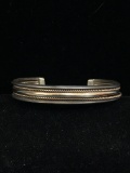 TAHEZ Sterling Silver & 12 GF 5 Bar Cuff Bracelet