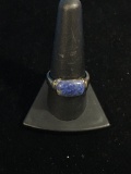 C.N.A. Sterling Silver & Blue Lapis Ring - Size 9.75