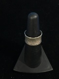 Hammered Sterling Silver Modernist Ring Band - Size 6