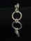 Unique Large Textured Hoop Link Chain Bracelet - 7.5