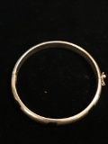 Old Pawn Sterling Silver & Black Onyx Bangle Cuff Bracelet