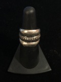 Bali Style Wide Sterling Silver Ring Band - Size 6.75