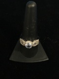 Topaz & Cubic Zirconia Sterling Silver Ring - Size 9.75