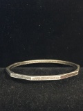Unique Hexigonal Sterling Silver Bangle Bracelet