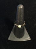 Old Pawn Taxco Sterling Silver & Green Earthstone Ring - Size 7.25