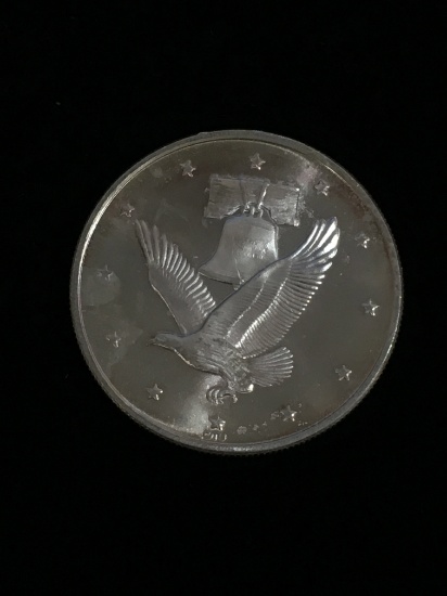 1 Troy Ounce .999 Fine Silver Soaring Eagle & Liberty Bell Silver Bullion Round Coin