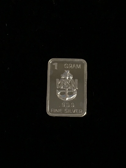 1 Gram .999 Fine Silver United States Navy Silver Bullion Bar