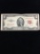 1953-C United States $2 Red Seal Currency Bill Note