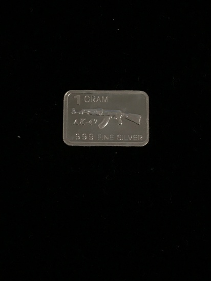 1 Gram .999 Fine Silver AK-47 Bullion Bar