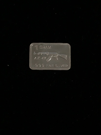 1 Gram .999 Fine Silver AK-47 Bullion Bar