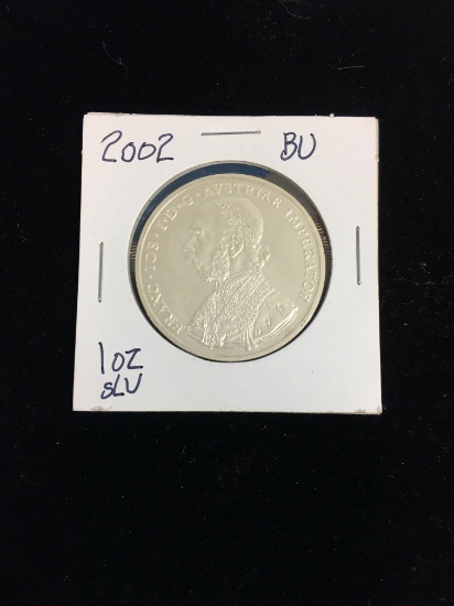 2002 BU 1 Ounce .999 Fine Silver 10 Kreuzer Bullion Coin