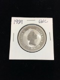1997 UNC Australian Kookaburra 1 Ounce .999 Fine Silver $1 Dollar Bullion Coin