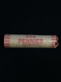 Unsearched Roll of 50 Lincoln Cent Wheat Pennies - Labeled 