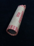 Unsearched Roll of 50 Lincoln Cent Wheat Pennies - Labeled 