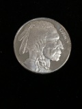 1 Troy Ounce .999 Fine Silver Indian Head Buffalo Round