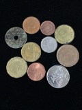 10 Count Lot of Vintage Foreign Coins - Unresearched